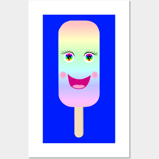 Happy Pastel Rainbow Popsicle Posters and Art